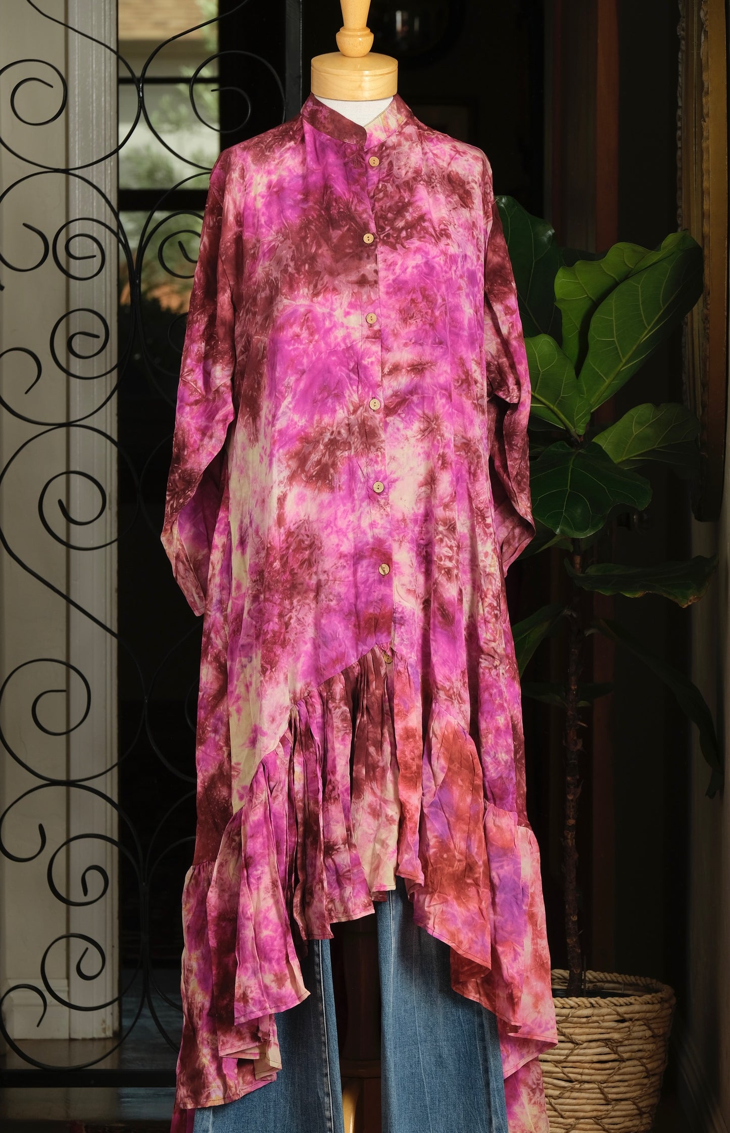 Lotus Duster Dress in Jaipur Tie Dye