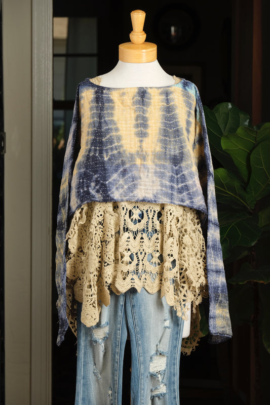 Crop Top in Golden Moon Tie Dye