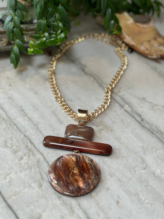 Luxe Statement Necklace in  Brown