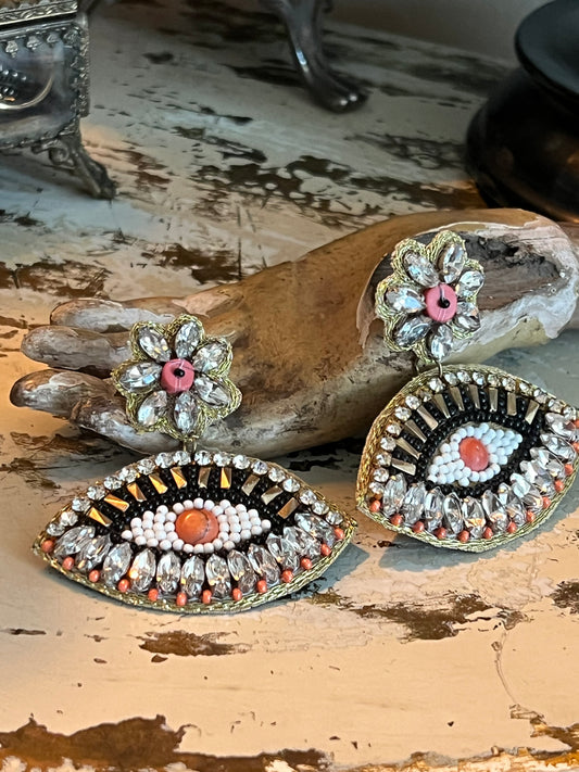 Eye Earring in Peach