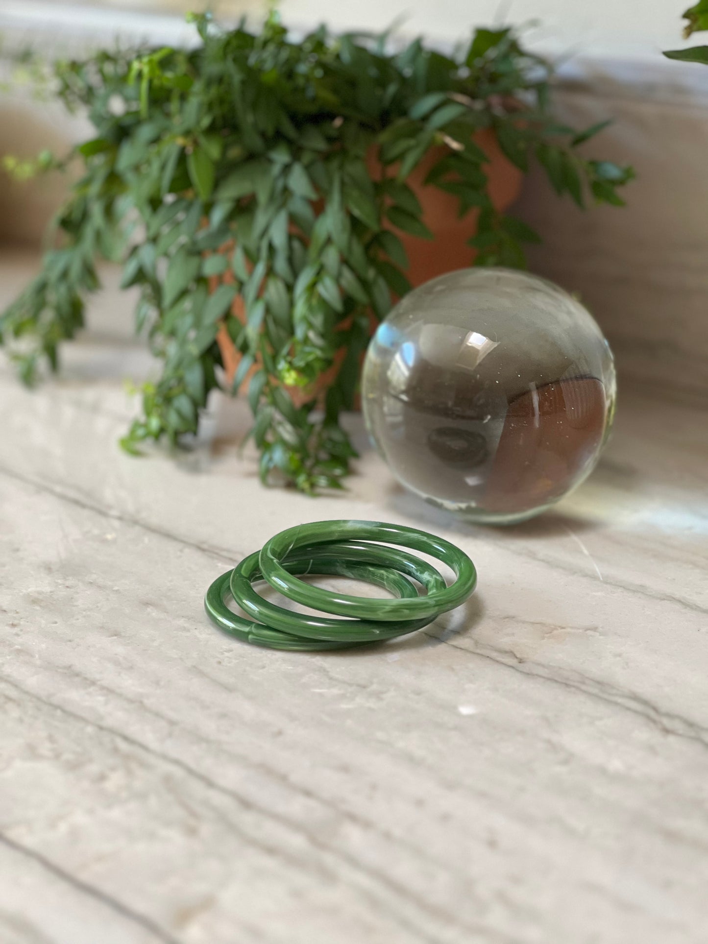 Stacking Bracelet Set in Green