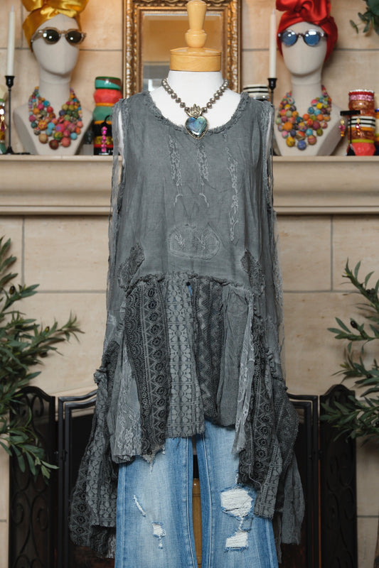 Rustic Tank in Grey