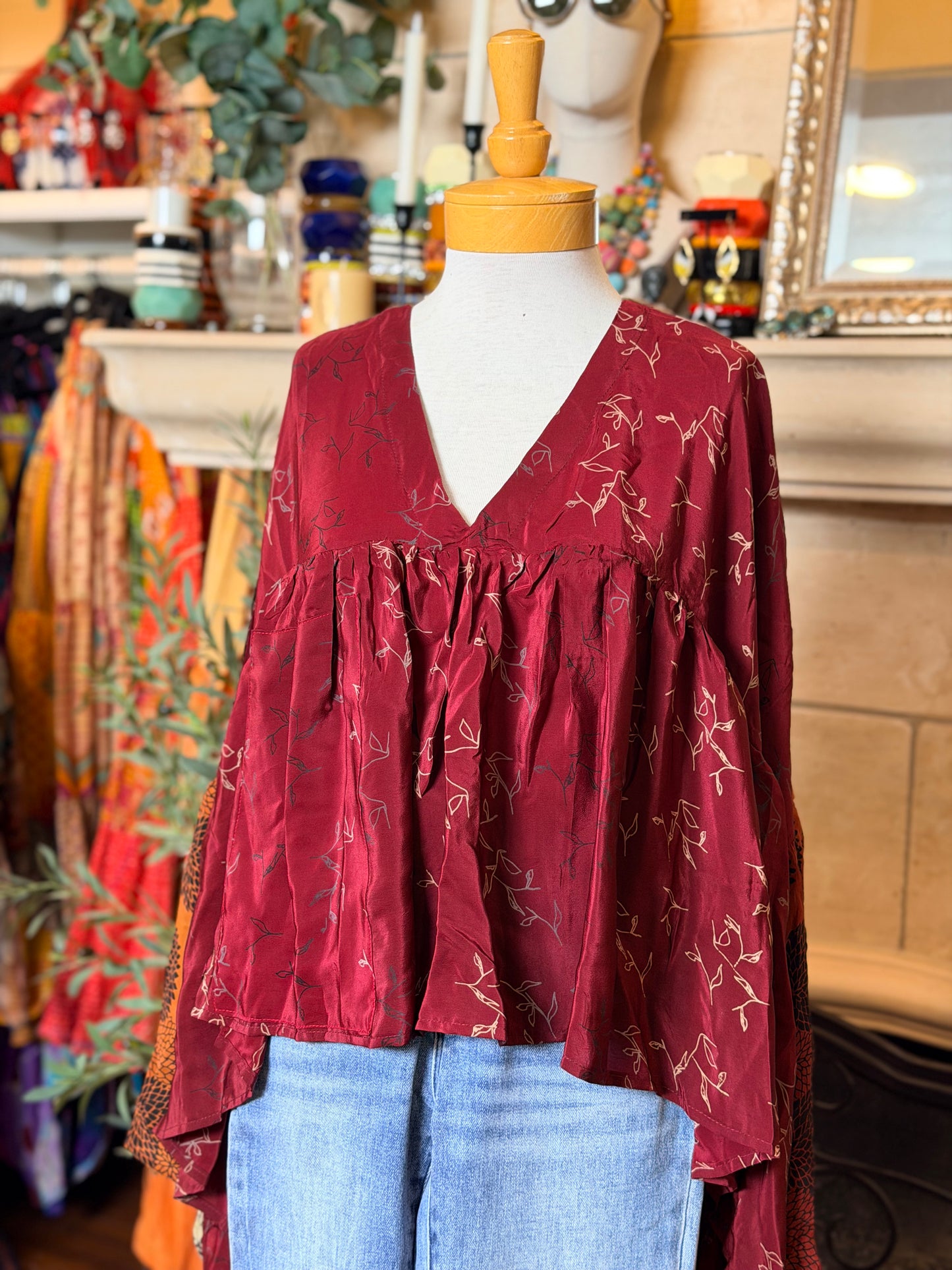 Gold Dust Crop Top in Merlot Magic