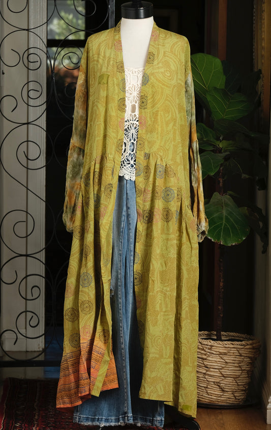 Evermore Duster in Chartreuse Garden