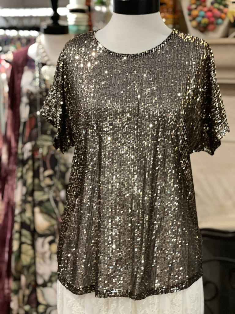 Sequin T Shirt Mystic Gold