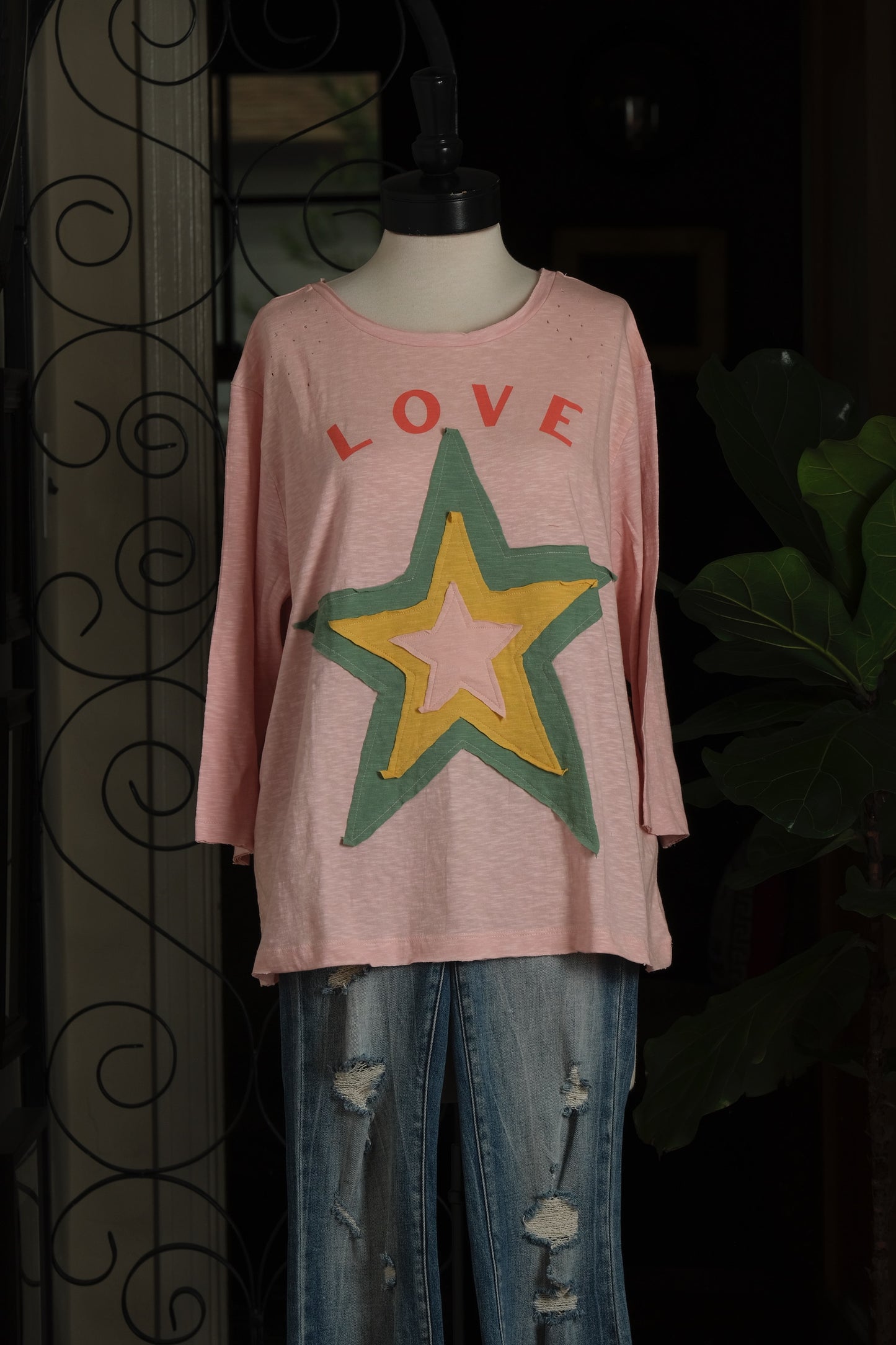 Love Star T Shirt in Pink