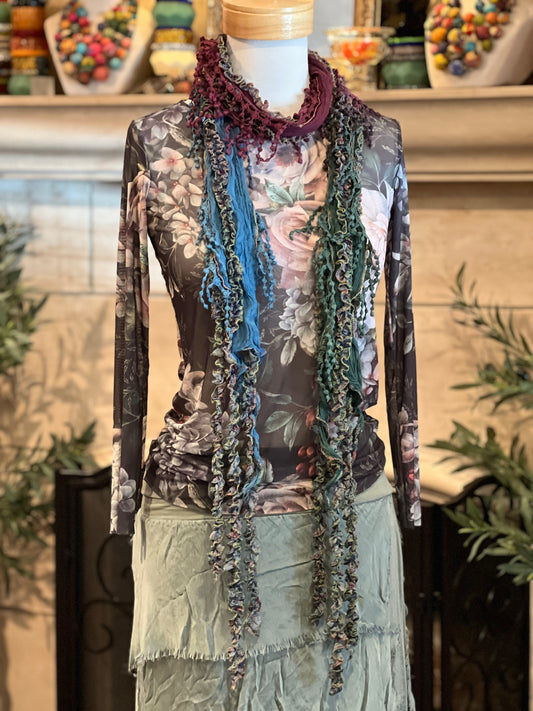 Siren Scarf in Blue Plum Green