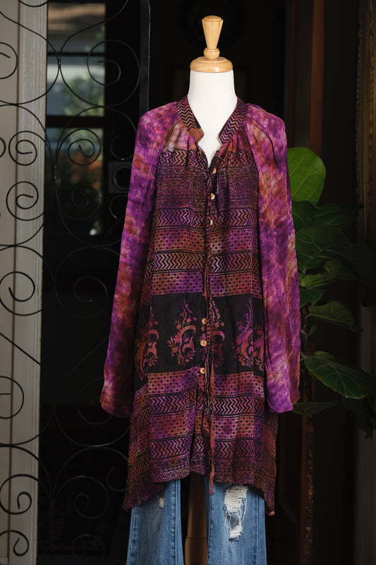 Silky Gypsy Tunic  in Winterberry