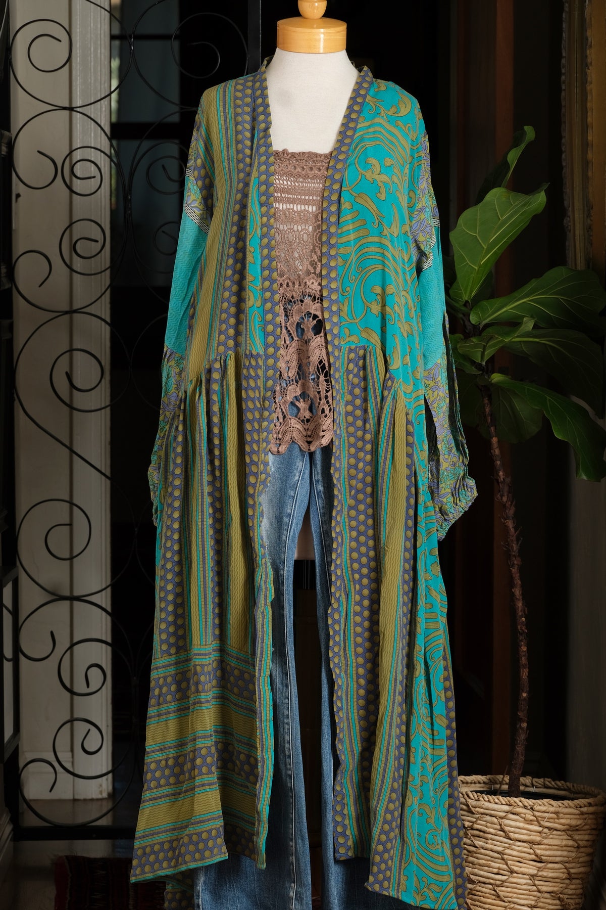 Evermore Duster in Turquoise Dot