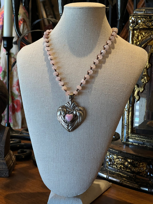 Petite Double Bird on Pink Jade 1499