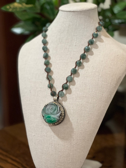 Jade Rose Necklace 1643