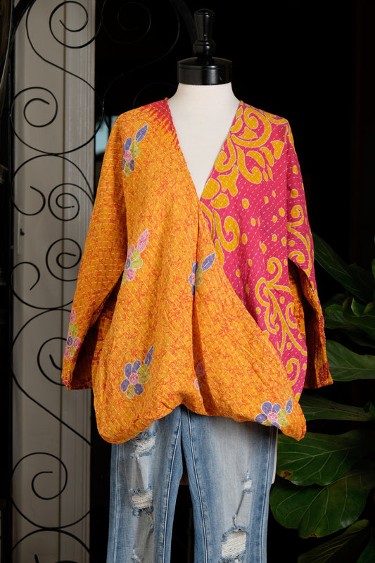 Cross Roads Top in Batik Sunshine