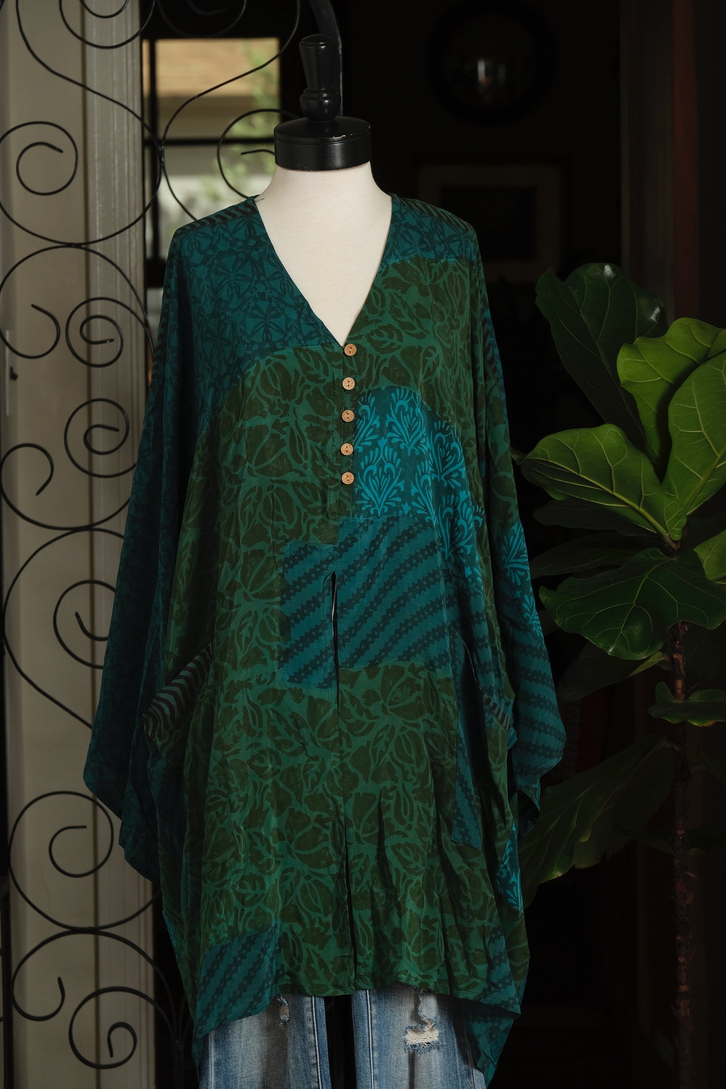 Split Tunic in Teal Green