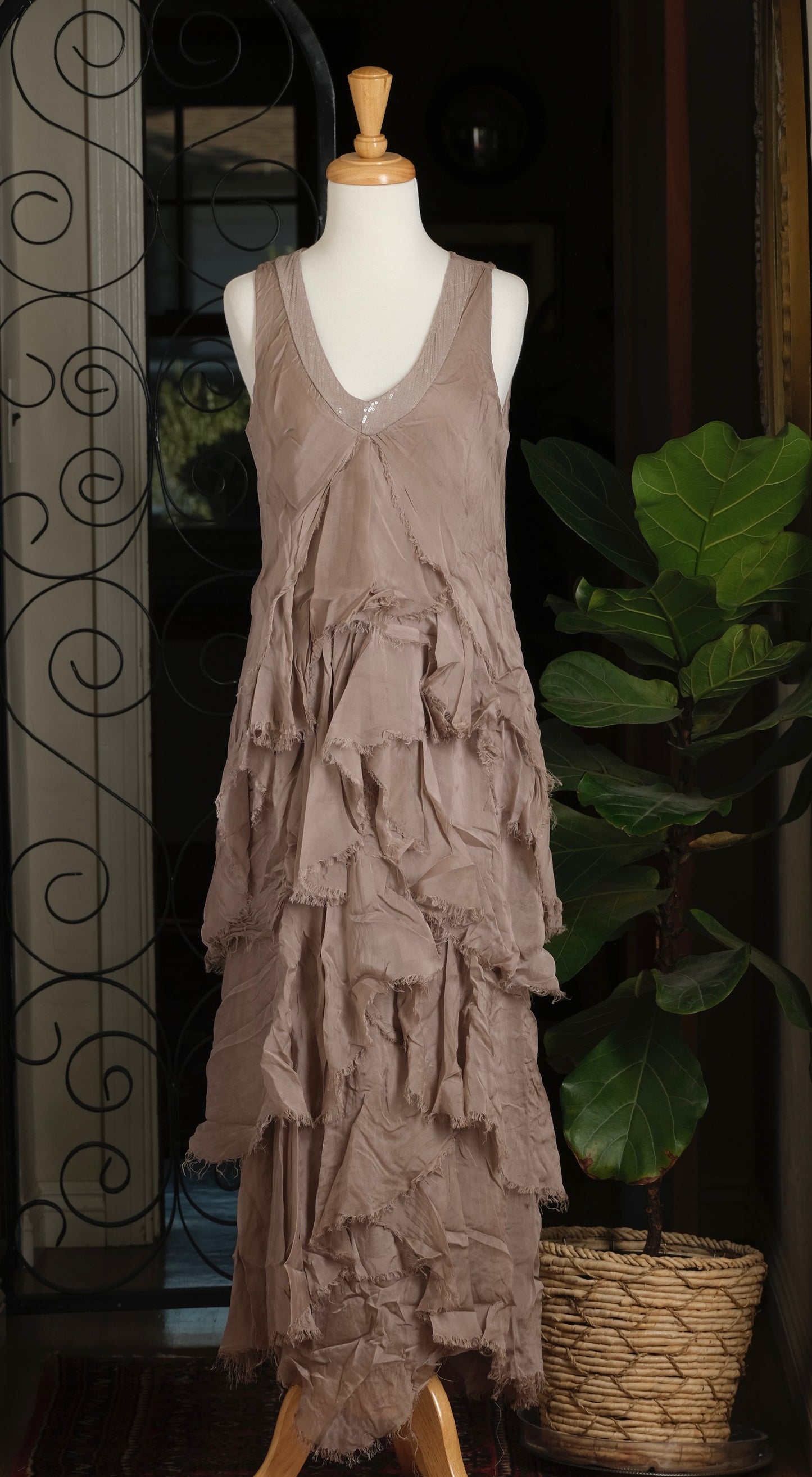 Gatsby Dress in Taupe