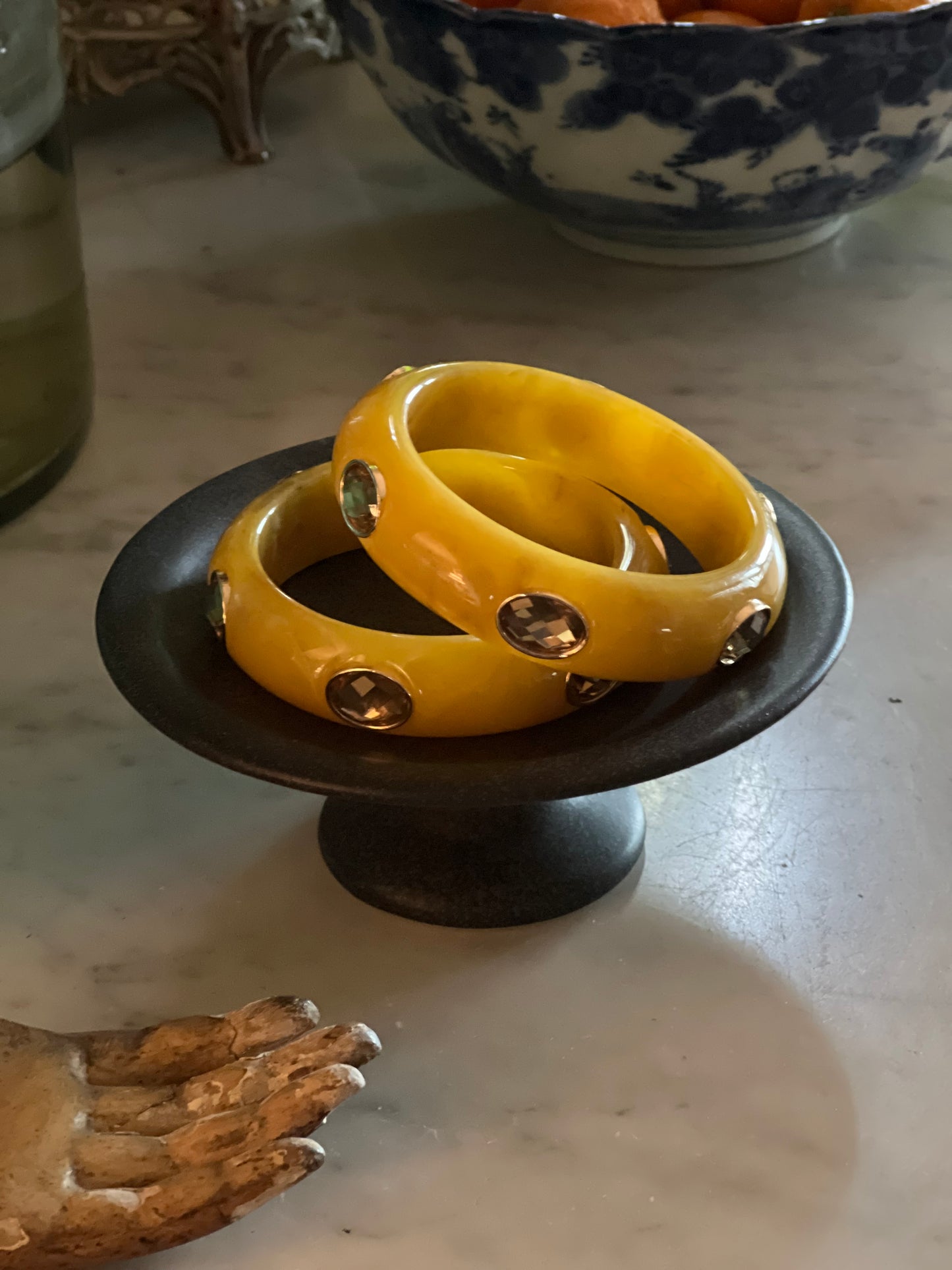 Chloe Bangle Bracelet in bejeweled yellow Resin