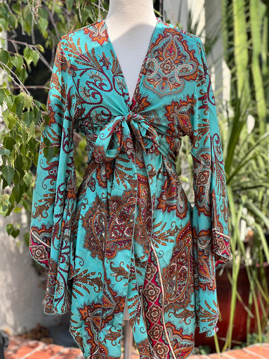 Angel Tie Top in Turquoise Dream