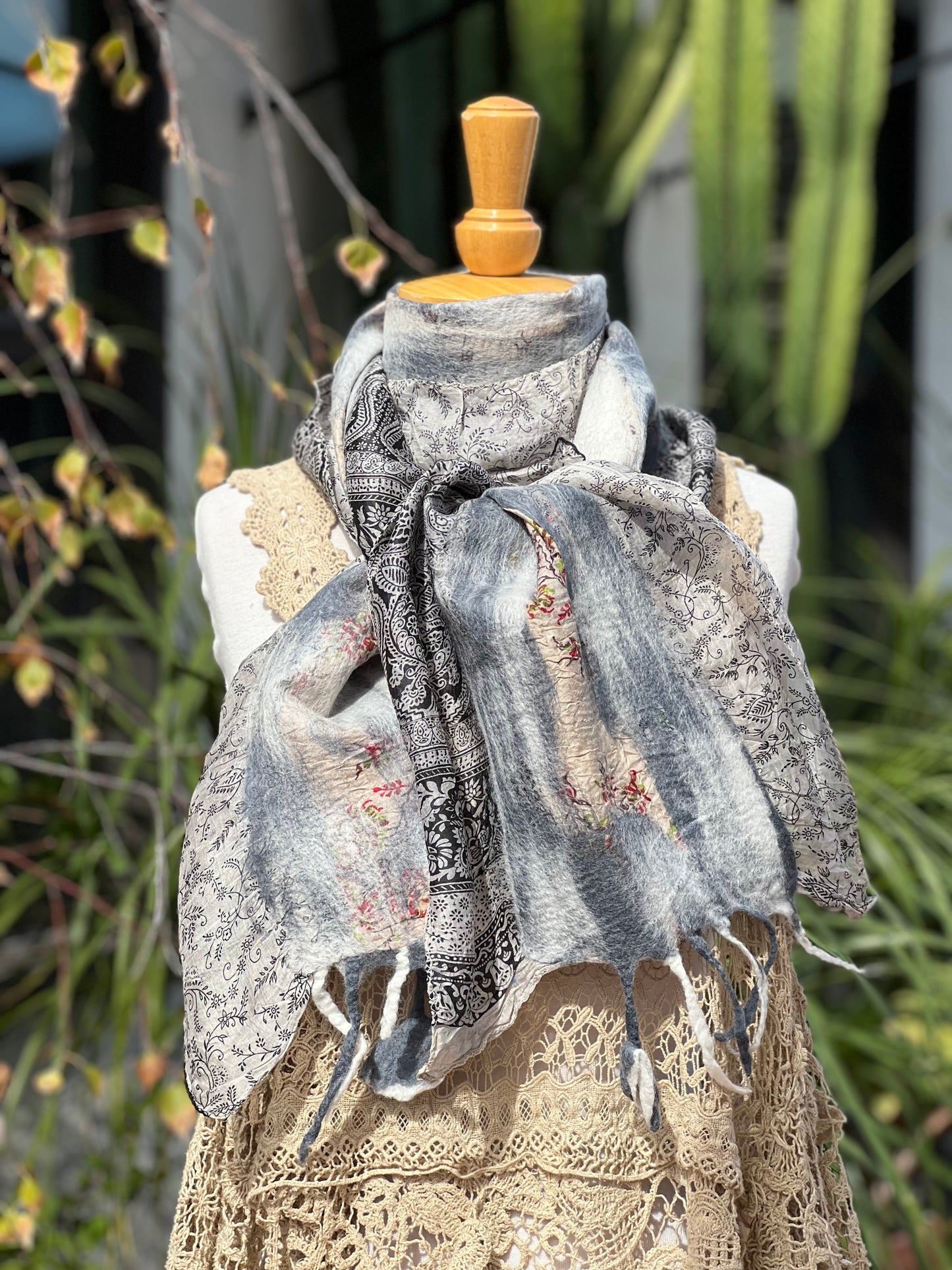 Lotus Scarf in Cloud Flower