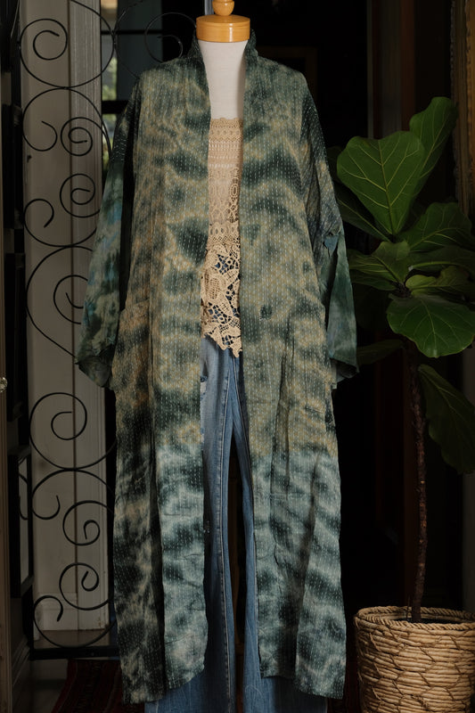 Silk Sleeve Duster in Absinthe Fairy