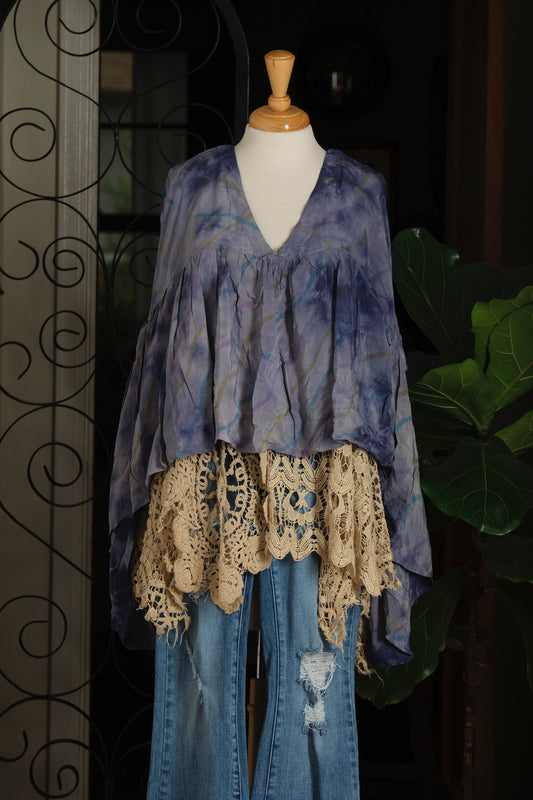 Gold Dust Crop Top in Iris Ribbon