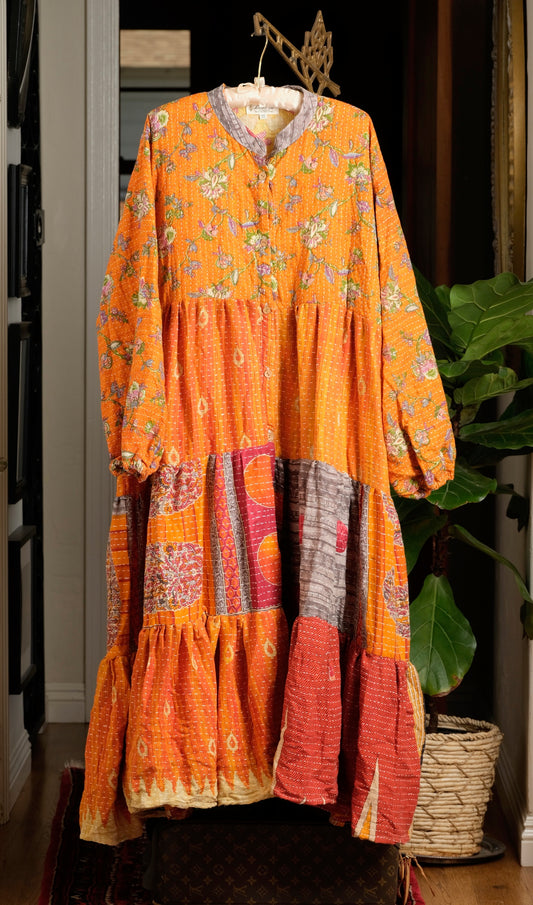 Majestic Duster Dress in Orange Moon