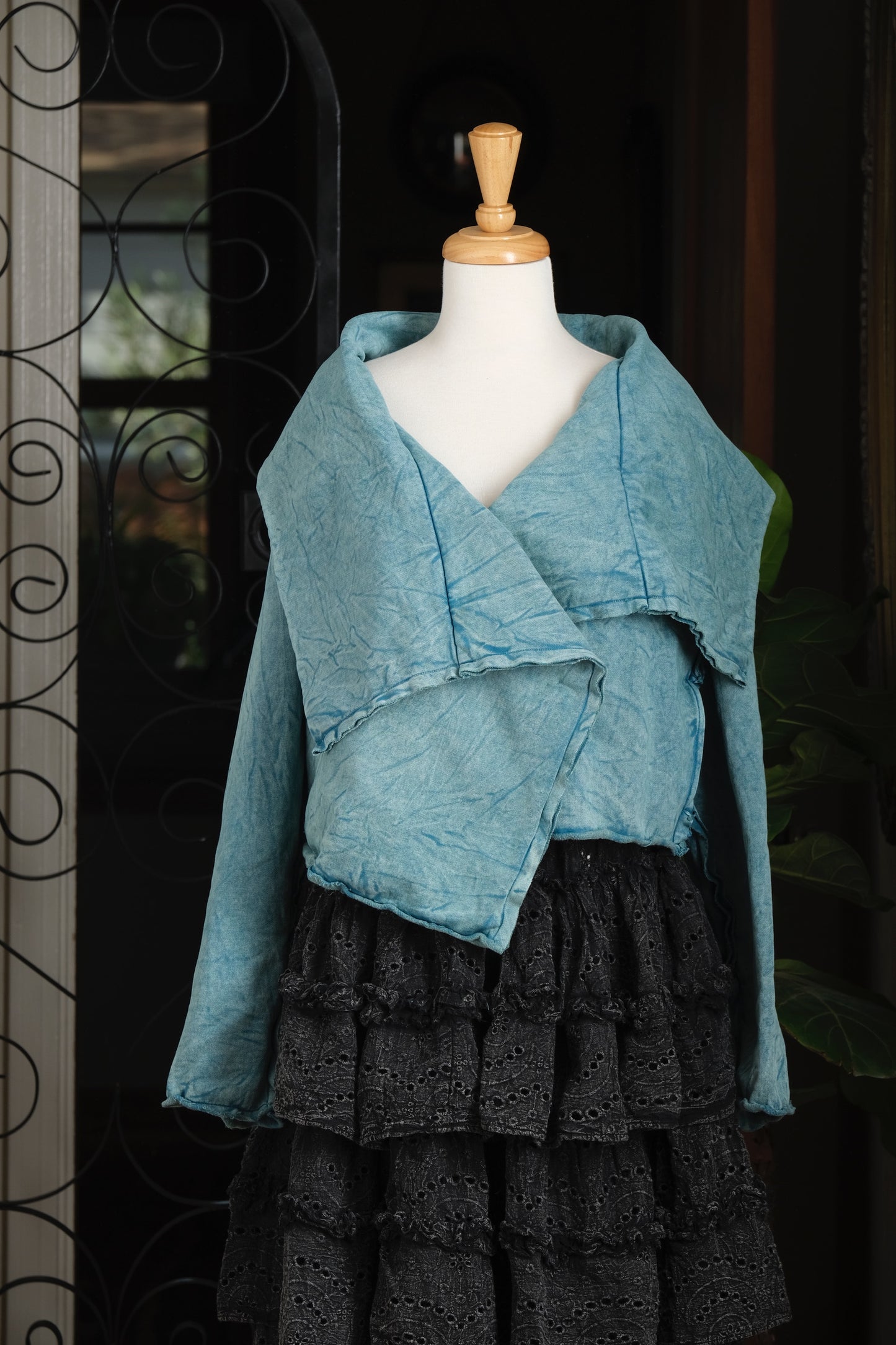 Crop Montana Cardigan Eucalyptus
