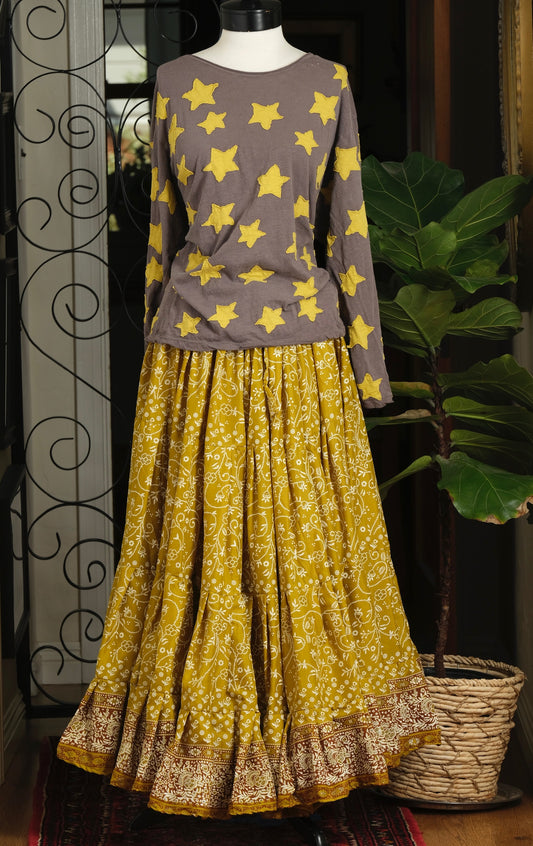 Gypsy Skirt in Gold Starlight