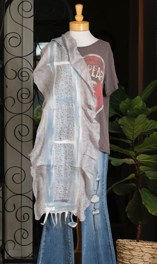 Lotus Scarf in Baby Blue Grey