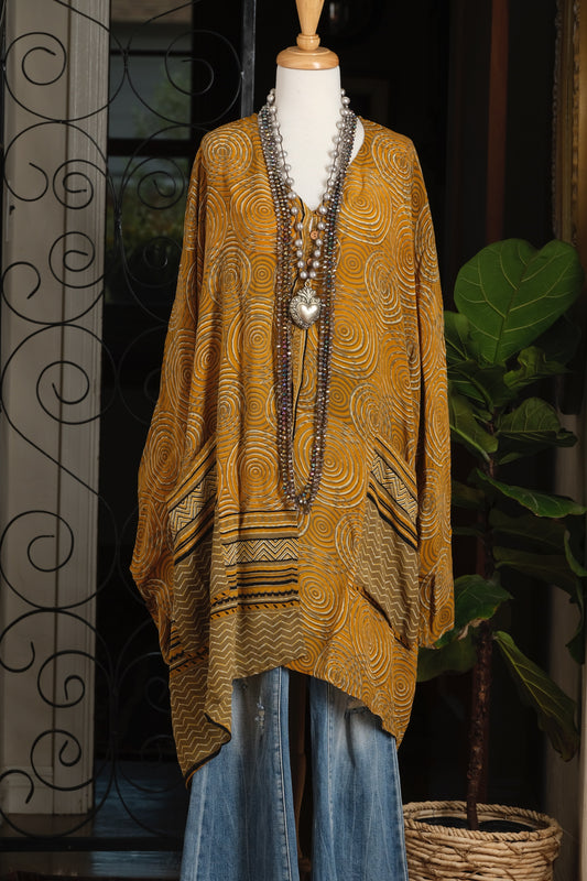 Split Tunic in Golden Hypnotic