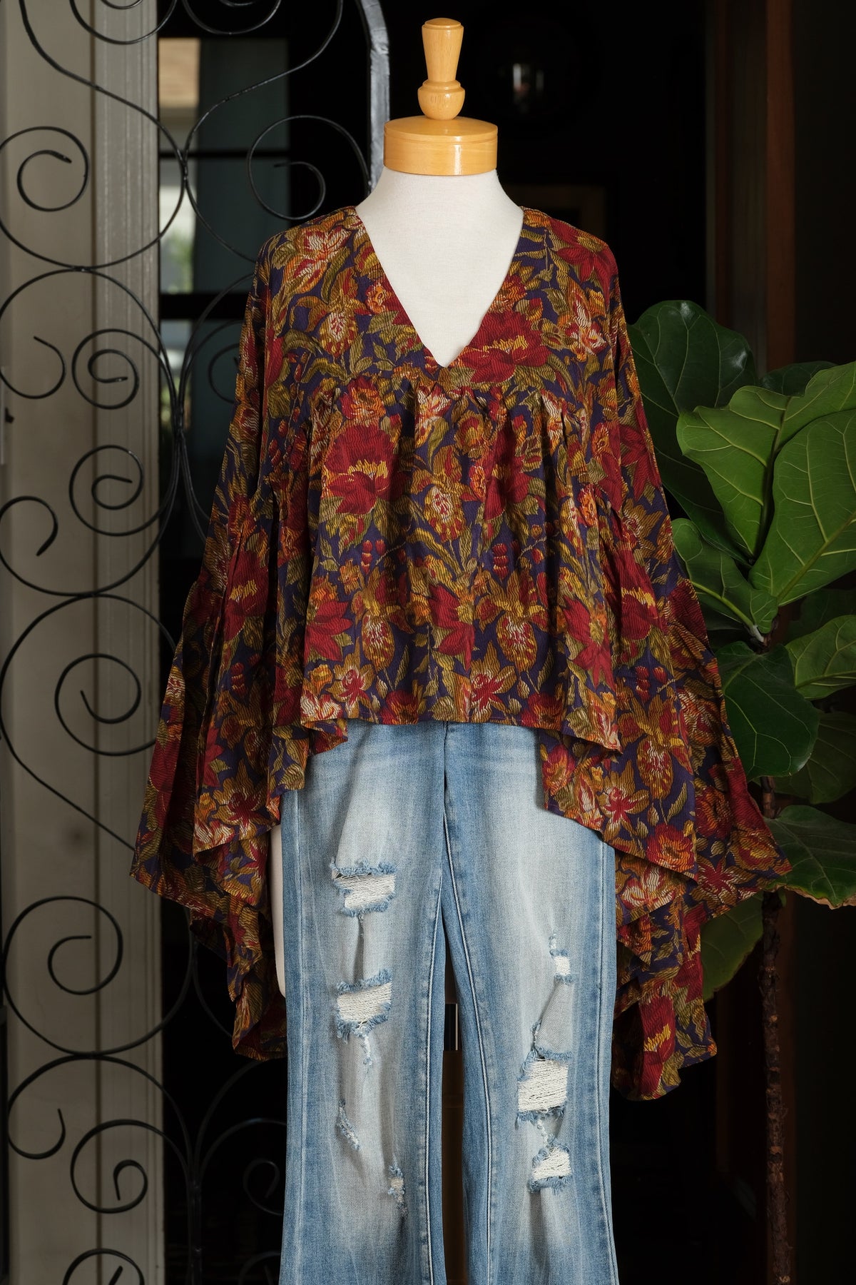 Gold Dust Crop Top in Etched Garden