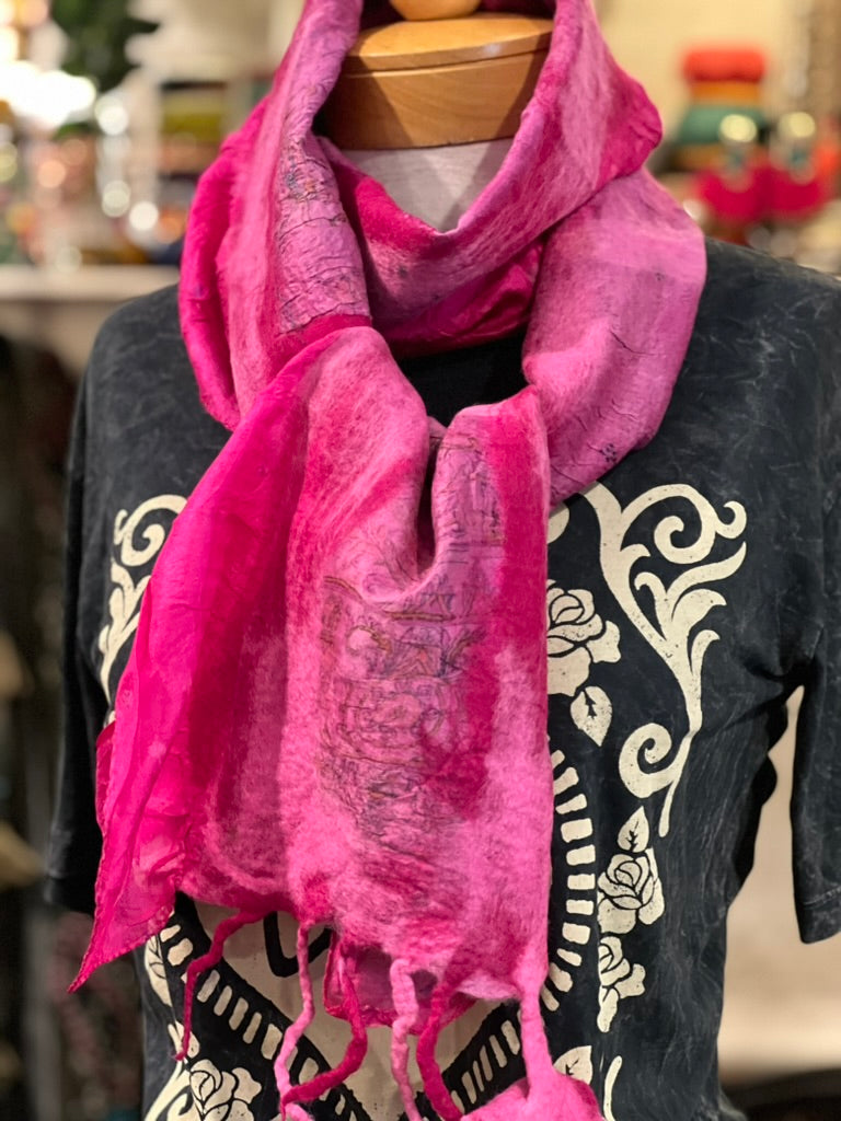 Lotus Scarf in Vibrant Pink