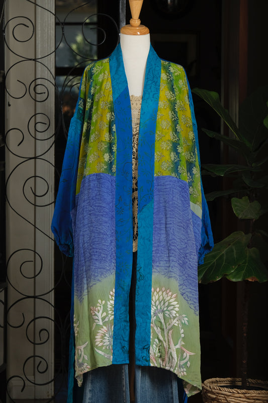 Silky Duster in Chartreuse Blues