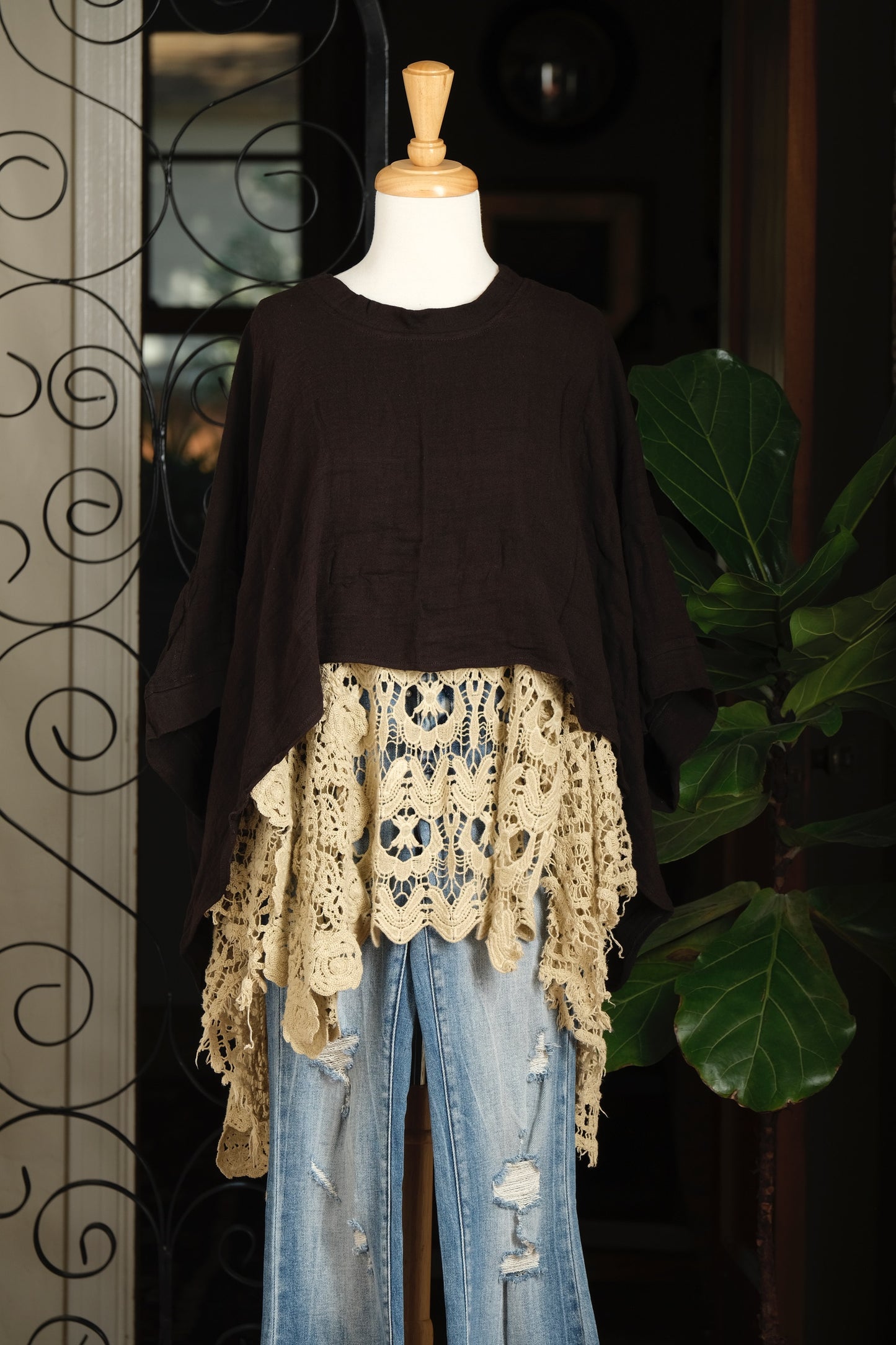 Crop Cotton T in Black