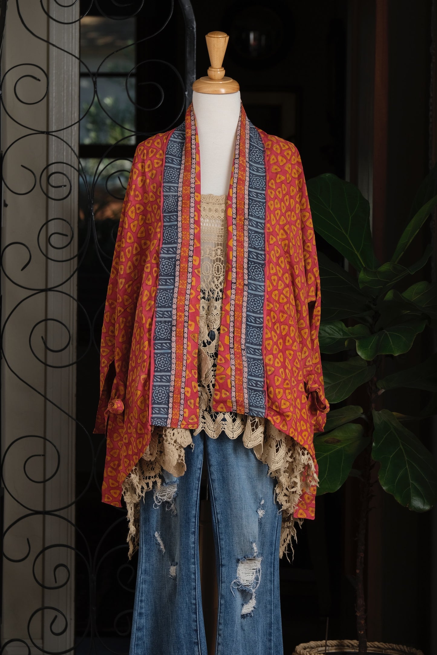 Tie Top in Blue Border