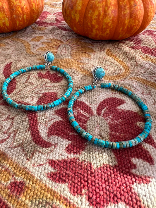 Pueblo Hoops in Turquoise