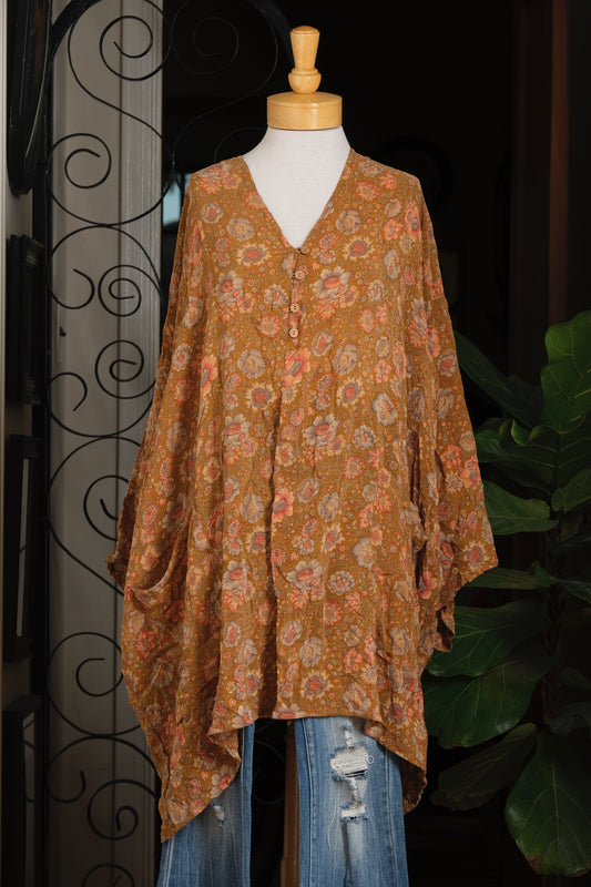 Split Tunic in Coco Flower