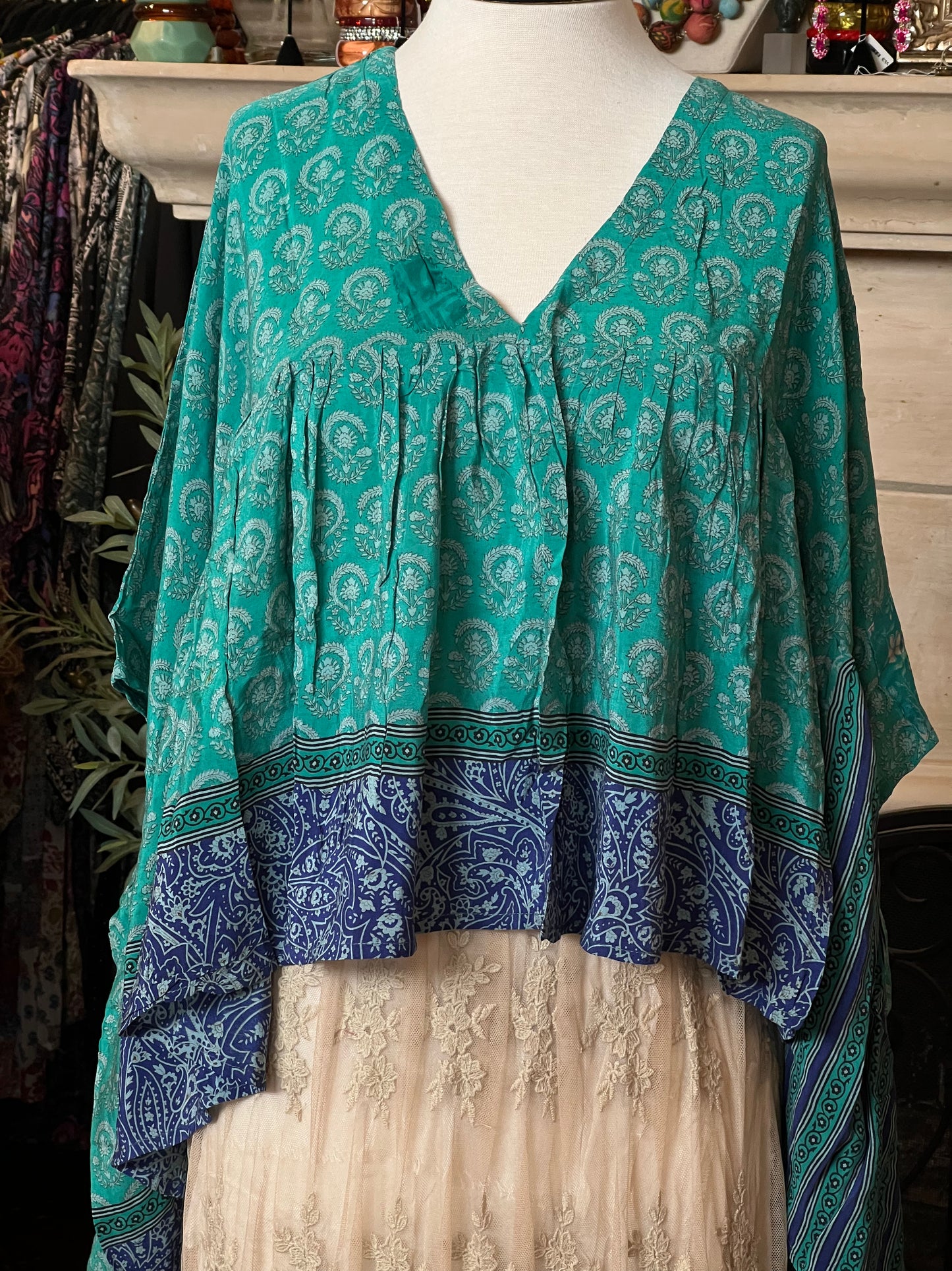 Gold Dust Crop Top in Turquoise Wonder