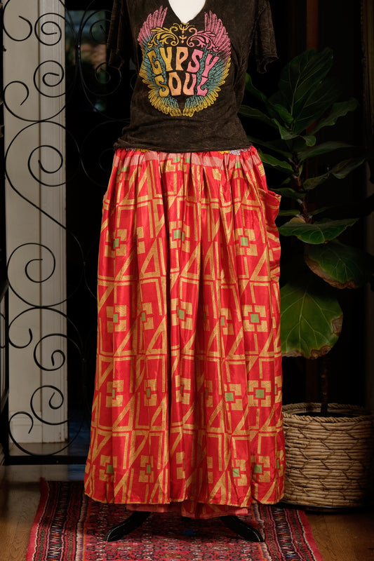 Maxi Skirt Silk in Golden Square