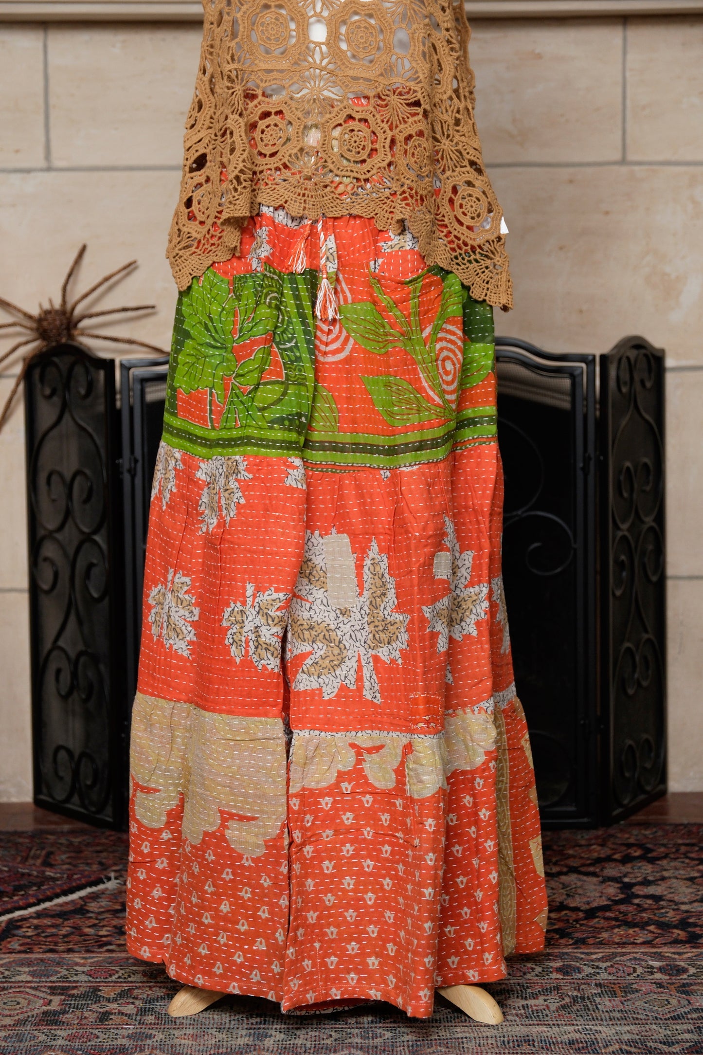 Pocket Pant in Orange Tiger Flower