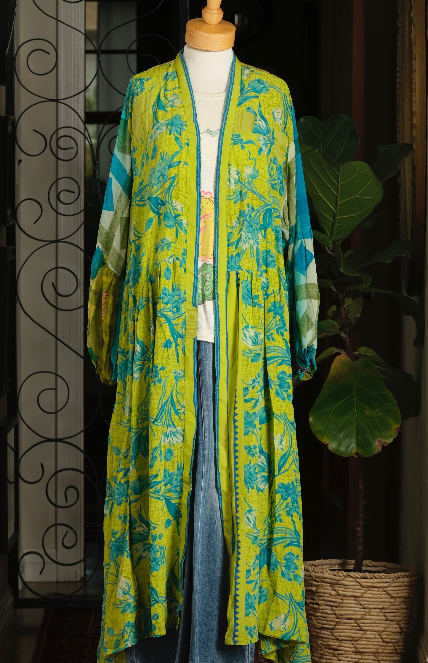 Evermore Duster in Aqua Flower