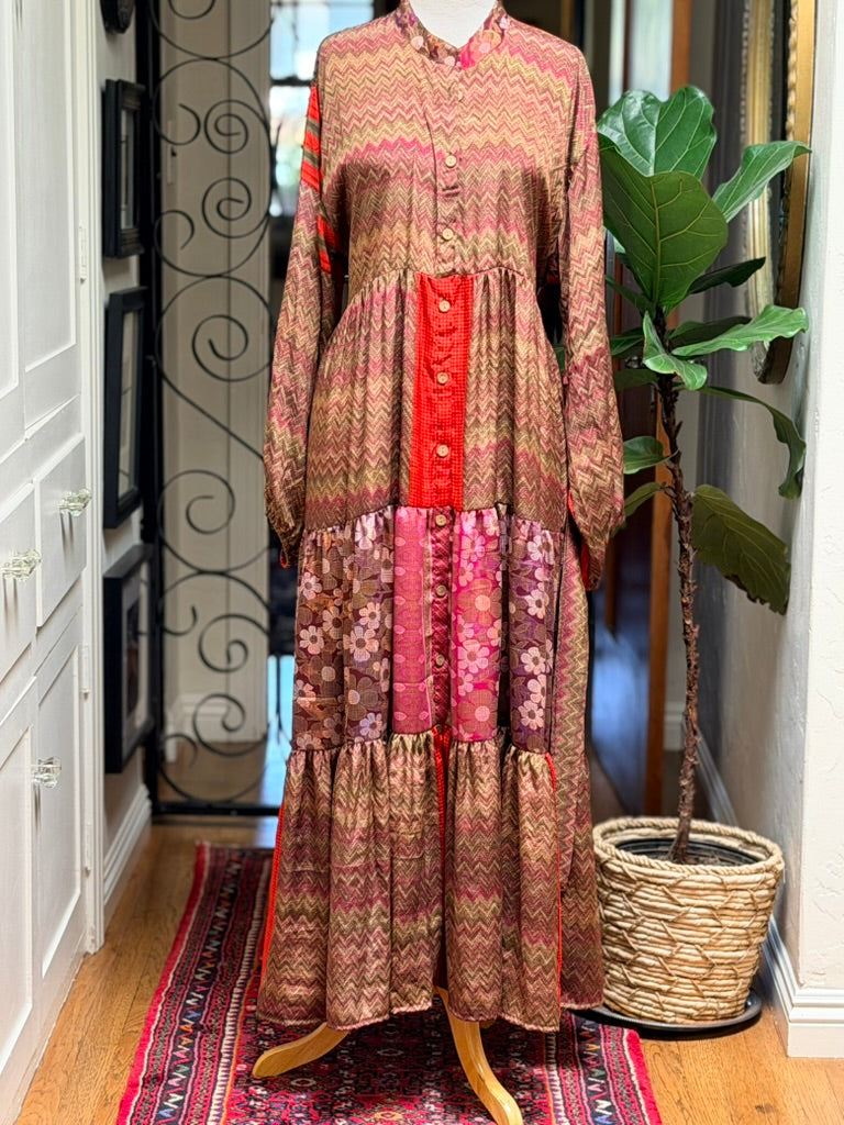 Silk Majestic Duster Dress in Missioni Flower