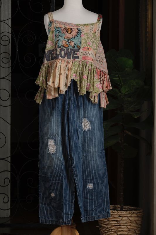Pinstripe Crop Jeans
