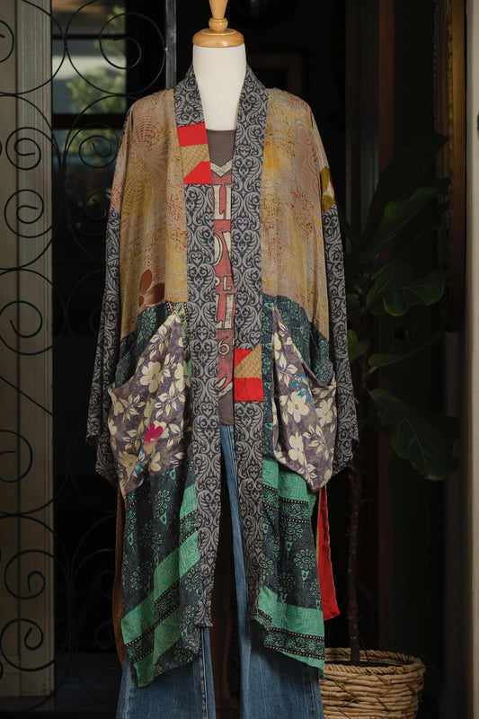 Silky Pocket Duster in Smoky Blue