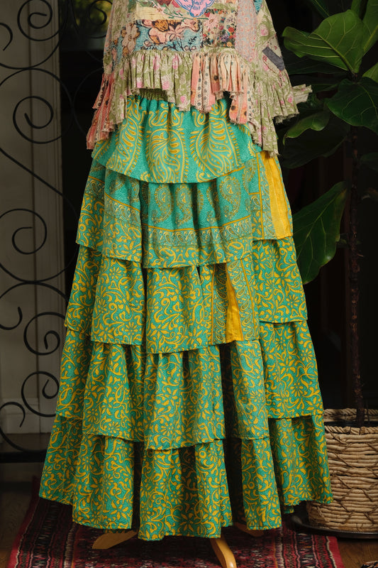 Moon Magic Maxi Skirt in Turquoise Sunshine