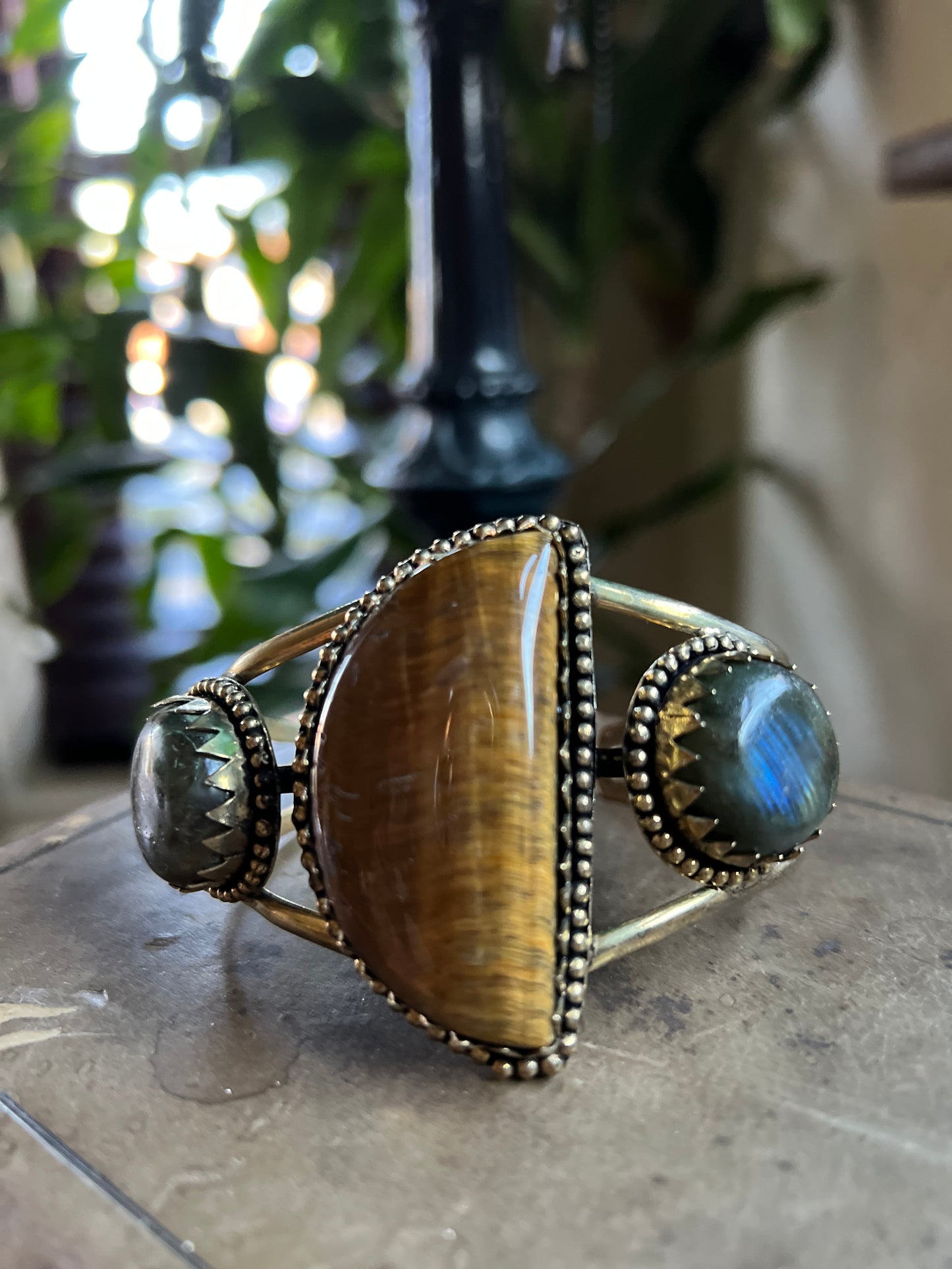 Del Ray Cuff in Tiger Eye Moon