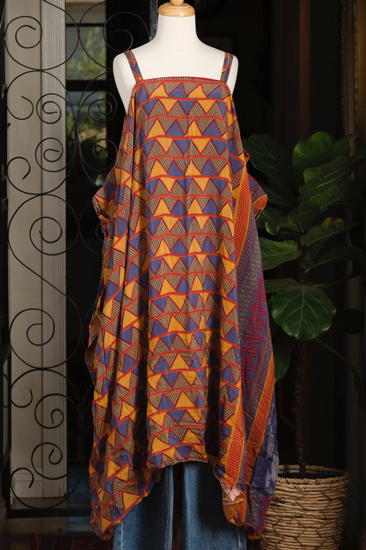 Shine Maxi Dress in Blue Pyramid
