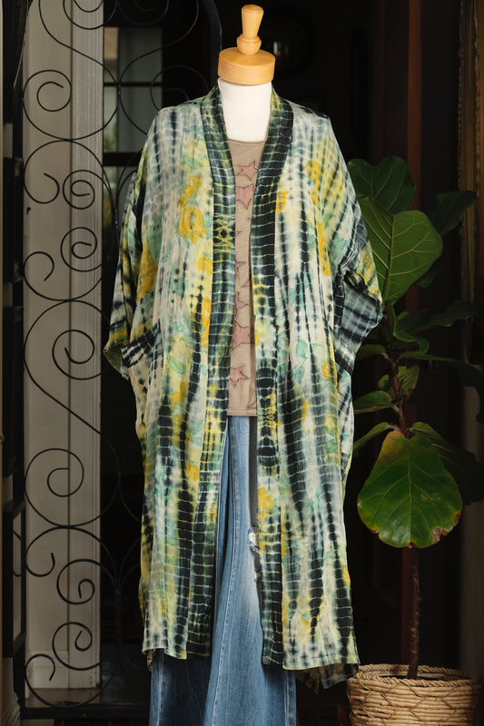 Smoke Duster in Jade Yellow Rose – Chateau Bel Age Boutique