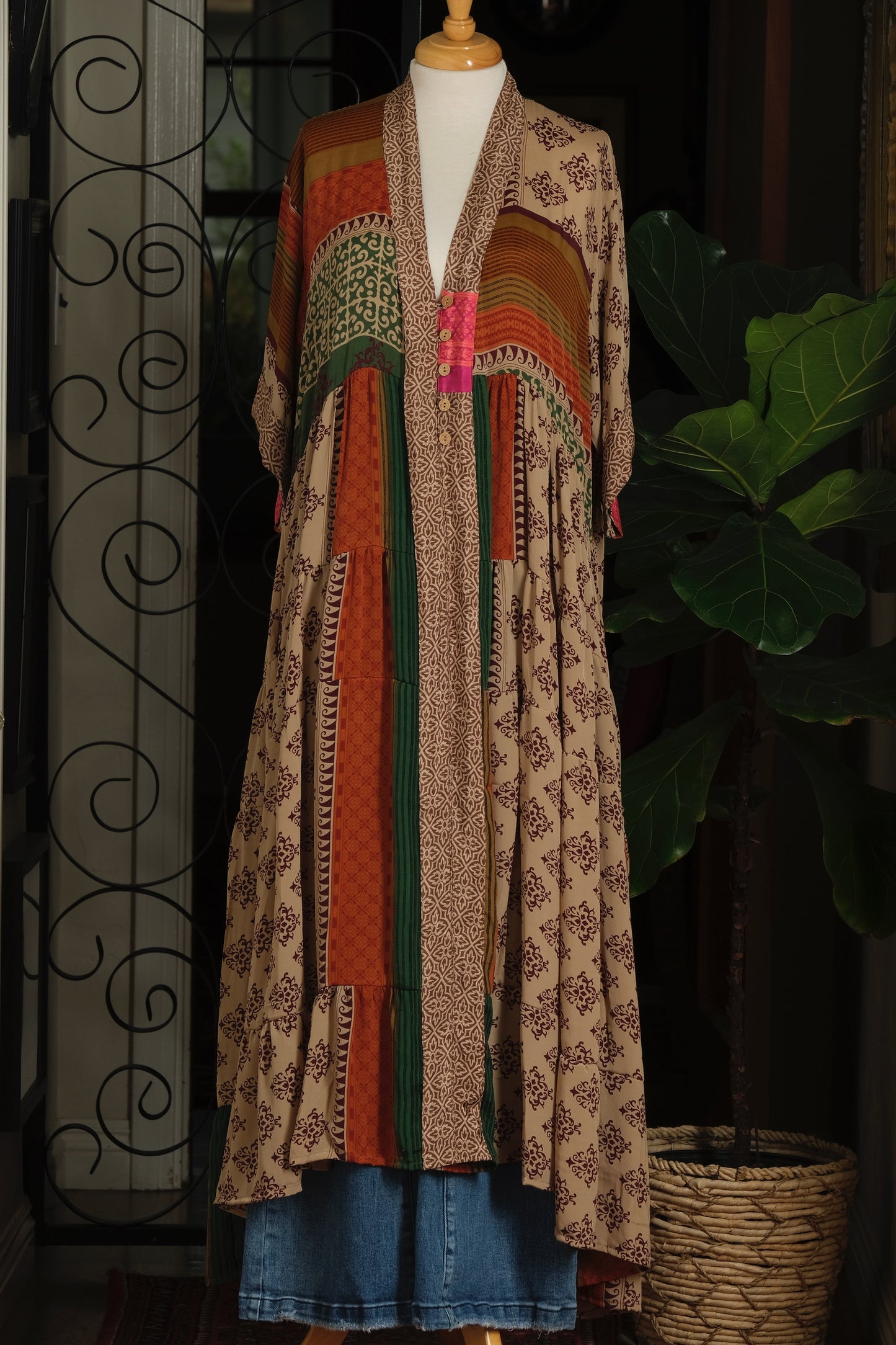 Easy Dress in Terracotta Stripe