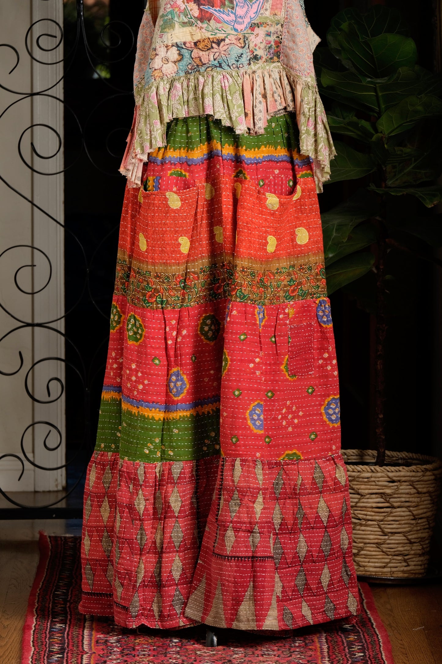 Pocket Pant In Red Holiday