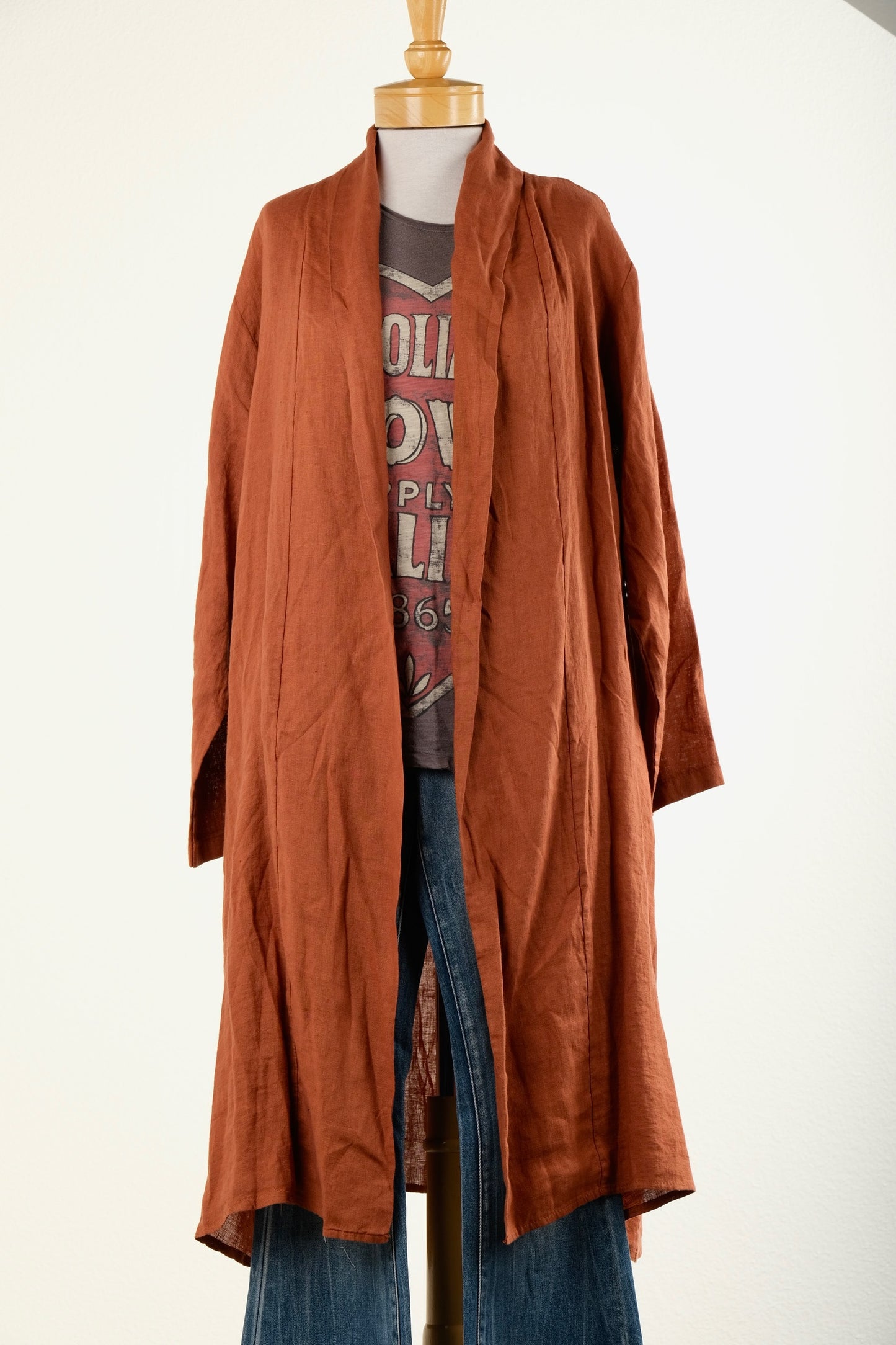 Linen Duster in Rust