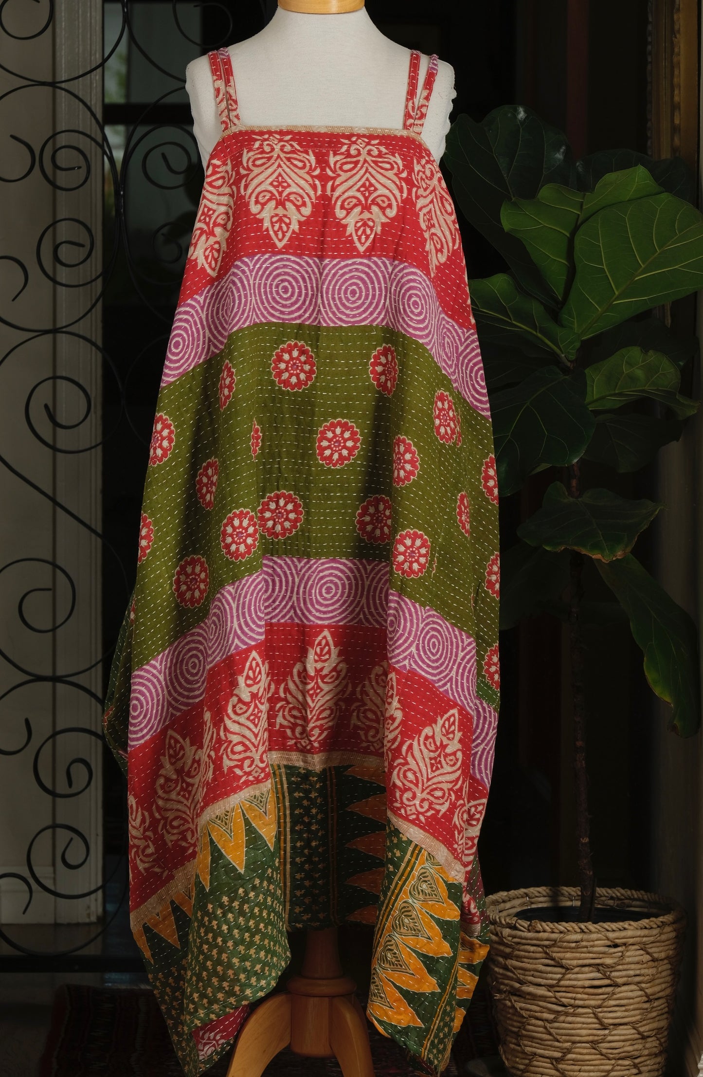 Kantha Maxi Dress in Hypnotic Green